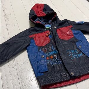 VTG 18m boys Gagou Tagou Colorful Hooded zip Jacket with Graphic Design/pockets